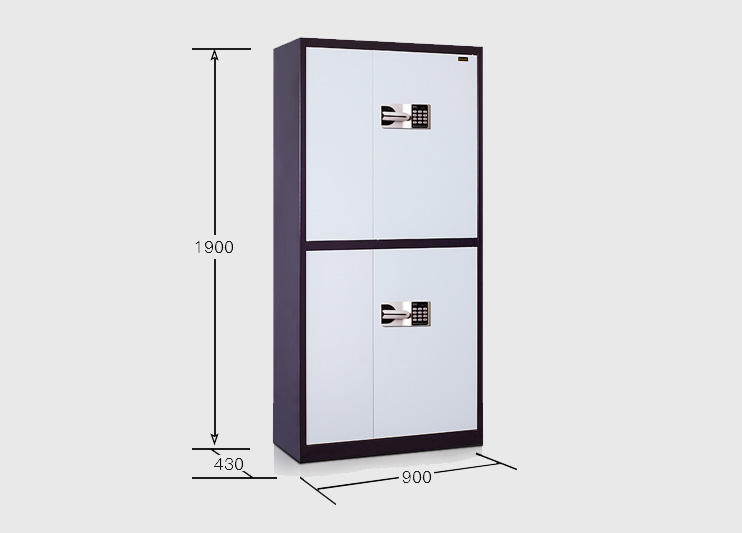 通雙節保密文件柜，鋼制文件柜